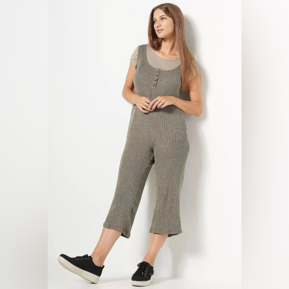 Koolaburra by UGG Blue Brushed Rib Sweater Knit Jumpsuit